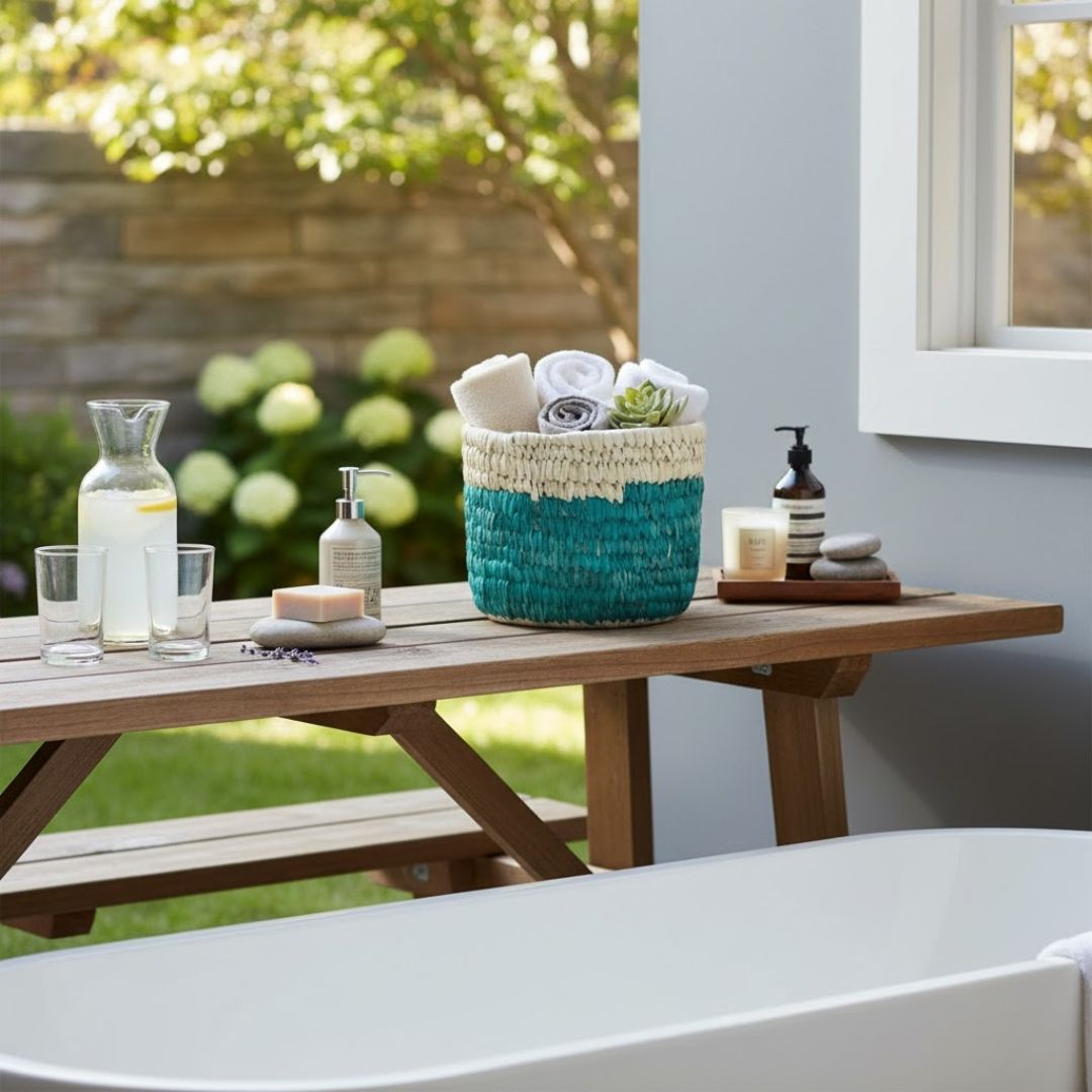 Nature Inspired Palm Leaf Storage Basket